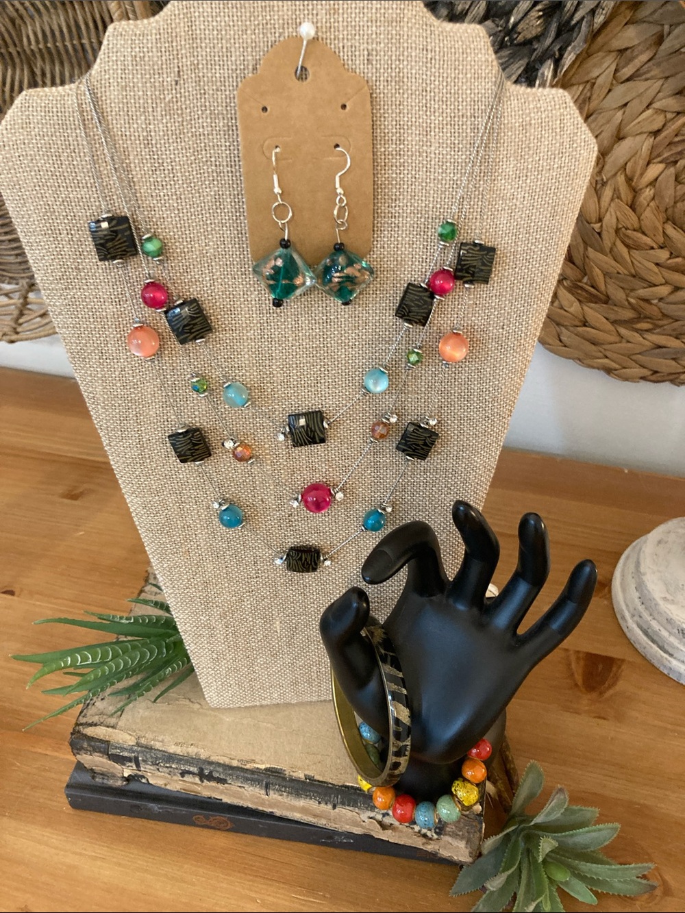 Glass beaded jewelry lot